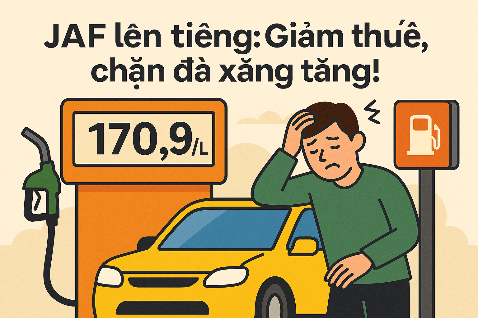 JAF lên tiếng – giá xăng tăng mạnh – người dùng ngộp vì thuế